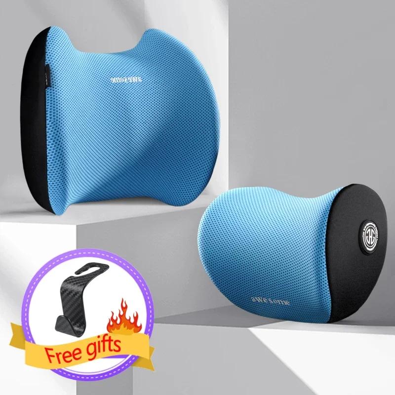 Universal Car Headrest Lumbar Memory Foam Cervical Lumbar Support Car Headrest Backrest Pillow Office Car Interior Accessories