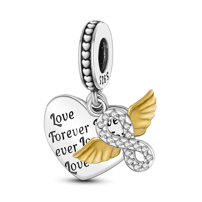 925 Silver Virgin Goddess Blessing Dangle Prayer Angel Pendant Charms Fit Original Necklace Bracelet DIY For Women Gift