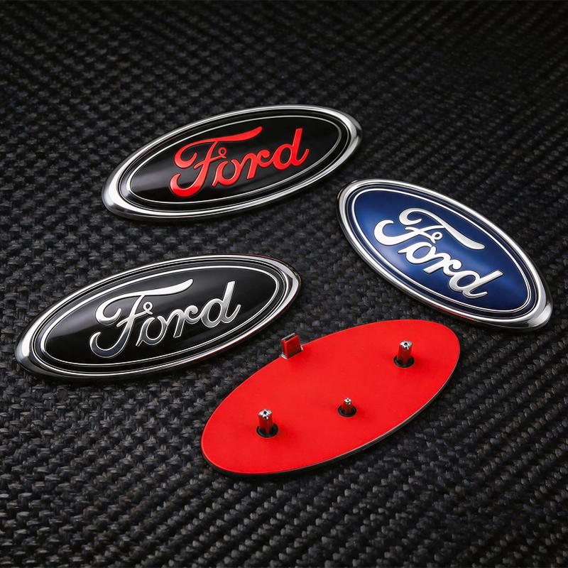 ABS 14.7x5.7cm Car Front Logo Hood Logo with Clutch Badge Sticker Ford MondeoFocus Fusion Fusion MK2 MK4 F150 F250 Badge Styling
