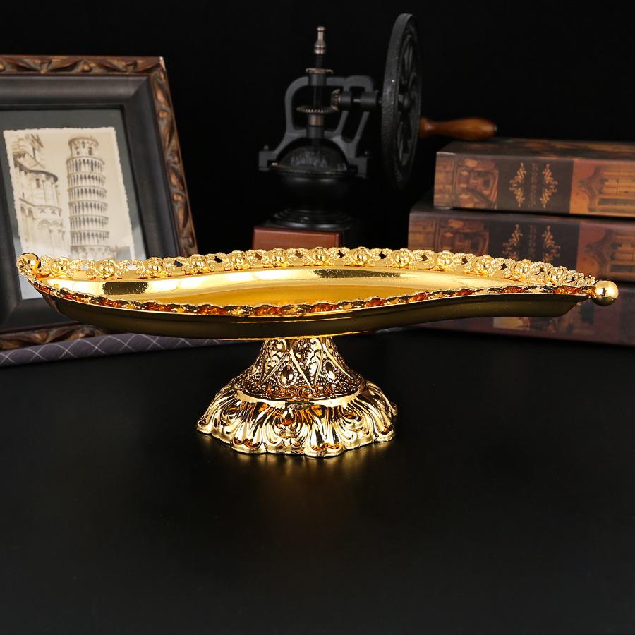 Neues halbmondförmiges Tablett, Snacktablett, Tischdekoration, Metallkunsthandwerk, Dim-Sum-Tablett