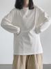 2025 Autumn Korean Style Women's White Base Layer: Solid Color Long Sleeve T-Shirt for Students - Trendy & Simple Design