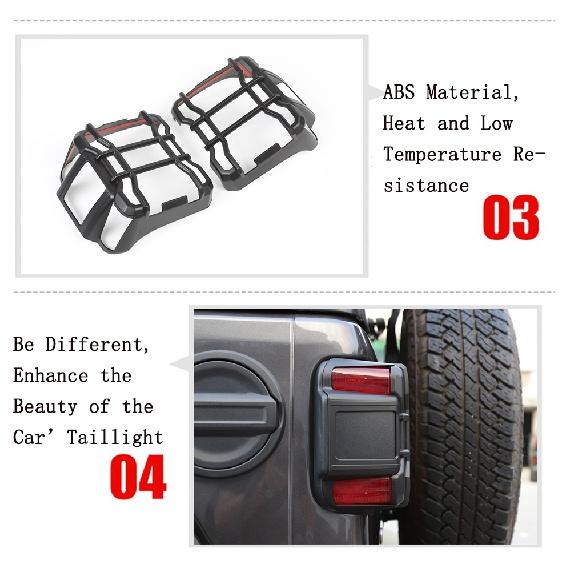 SHINEKA Lampe Hauben Für Jeep Wrangler JL Auto Schwanz Licht Dekorative Rücklicht Abdeckung Schutz Aufkleber Für Jeep Wrangler JL
