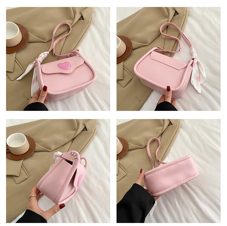 2025 Fashion Versatile Heart Patchwork Crossbody Bag - Summer Square Shoulder Style