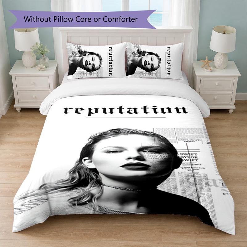 Set Copripiumino 3 Pezzi Stampa Taylor Swift 1 Copripiumino e 2 Federe Biancheria da Letto Morbida per Camera da Letto Domestica