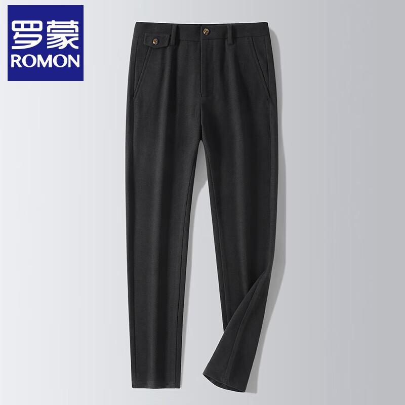 Romon Men s Wrinkle-Resistant Wool Blend Casual Pants 36