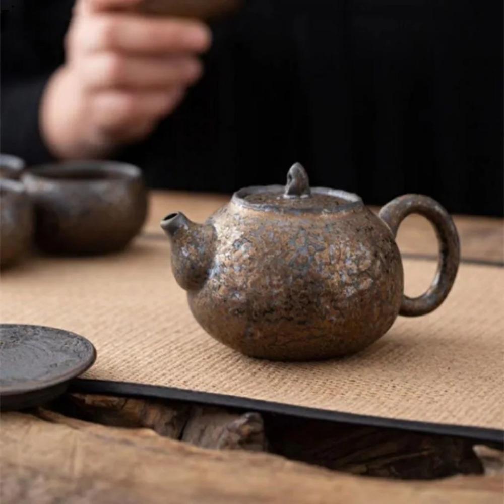 Creative Oxidized Glazed Ceramic Teapot Home Tea Utensils Vintage Home Teacups Teapot Table Ornaments Birthday Gifts Home Decor