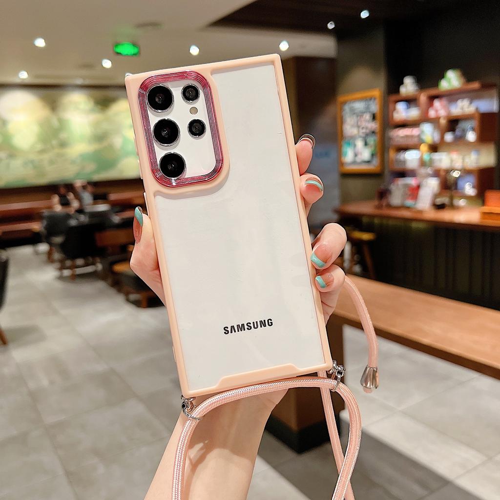 Applicable to Samsung s25ultra mobile phone case transparent anti-drop oblique span portable case anti-drop protective case A series A56