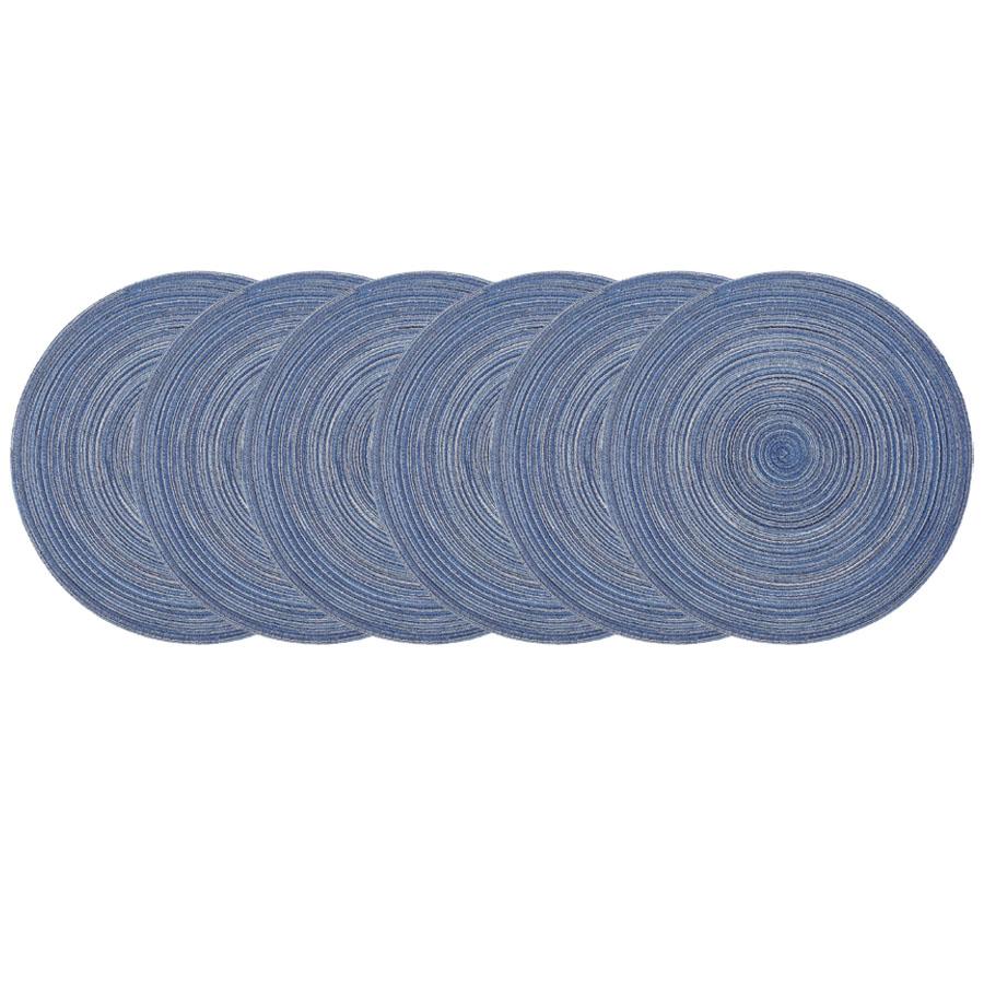 Placemats Set of 6, Washable Round Woven Place Mats for Kitchen Table 15 inch Table Mats