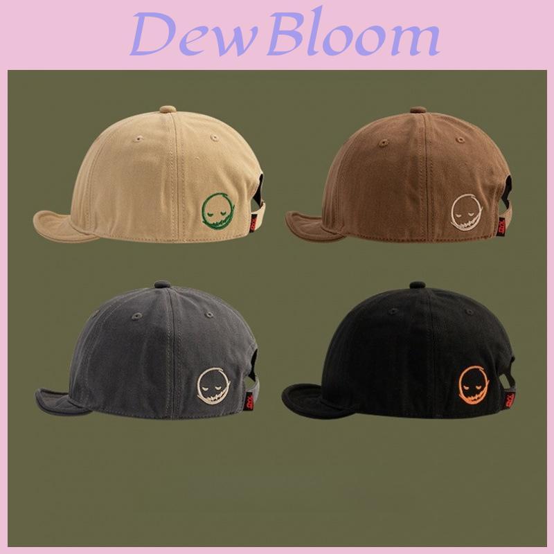Short Brim Side Smile Baseball Cap With Adjustable Cotton Material For Casual Summer Wear