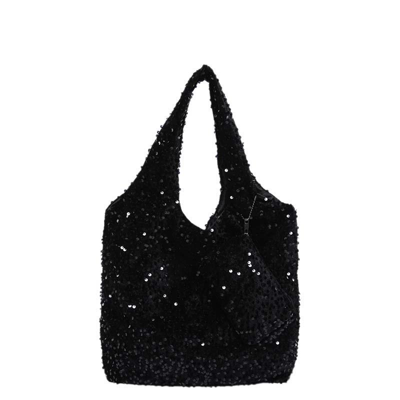 Borsa Tote Elegante con Paillettes di Grande Capacità per Donna Perfetta per il Pendolarismo Quotidiano