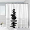 Zen Stein Wasserreflexion Duschvorhang Wasserdicht Leicht zu Reinigen Sichtschutz Druck Minimalistisches Design Spa Badezimmerdekor