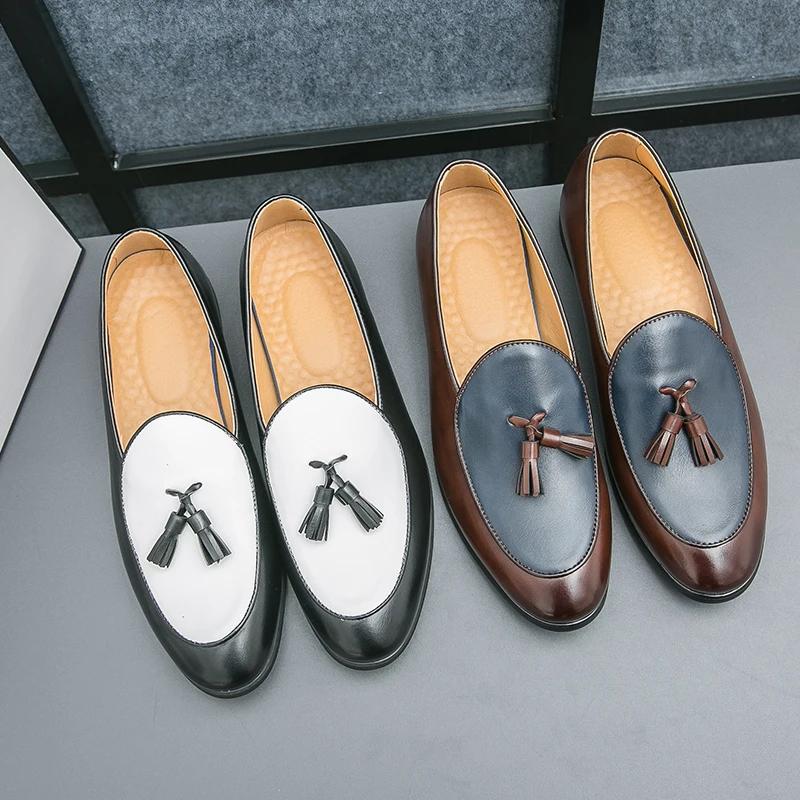 Модные Простые Летние Мужские Лоферы Мокасины Свадебное Платье Обувь для Вождения — фото 7