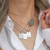 Vintage Silberfarben Graviert Länglich Paar Anhänger Perlenkette Damen Halskette Edelstahl Schmuck Halskette Für Männer