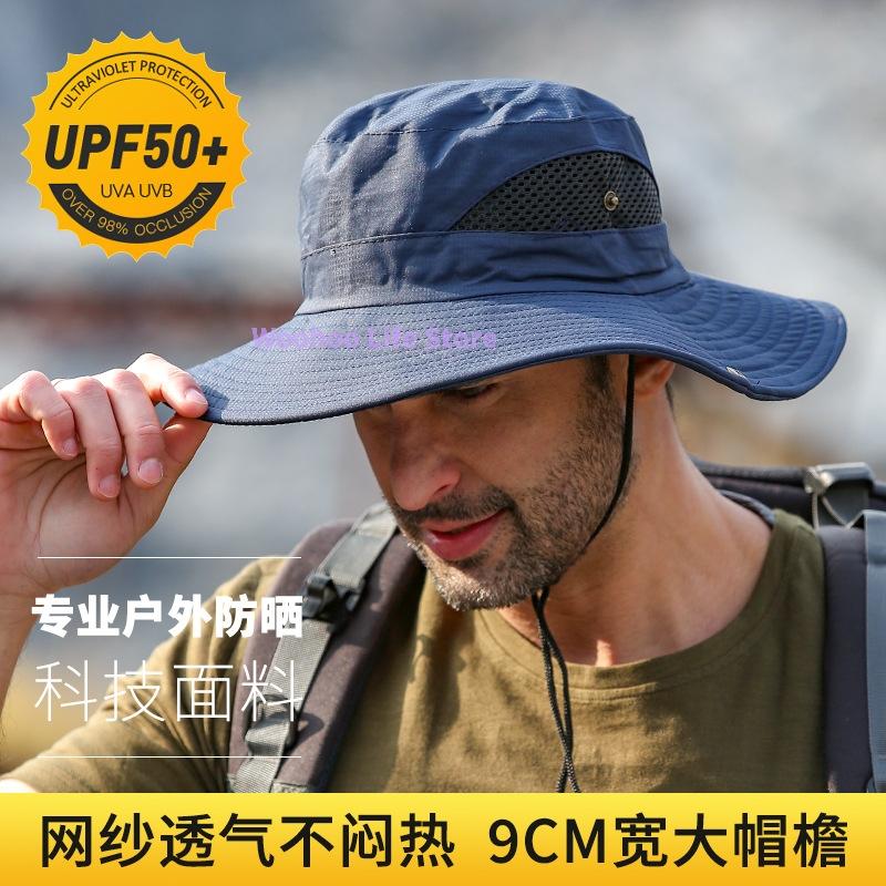 Leichter UV-Schutz Eimerhut Atmungsaktiver Angler-Sonnenhut für Sommer Outdoor Wandern UPF 50+