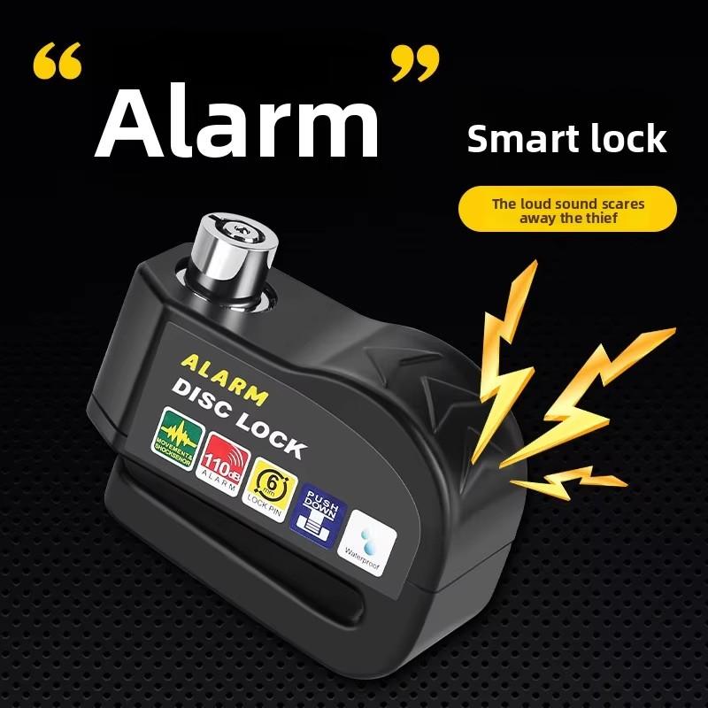 Bike Disc Lock Warning Motorcycle Alarm Lock 120DB Security Alloy Anti Theft Waterproof Brake Rotor Padlock Disc Brake Lock 4