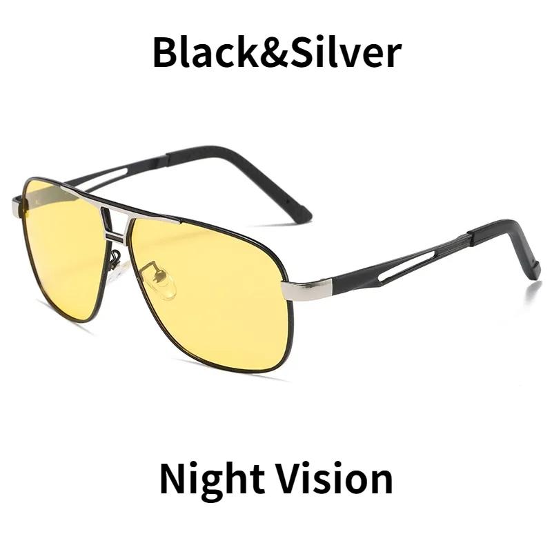 Night Vision Glasses Men Women Vintage Square Sunglasses Yellow Lens Anti-Glare Goggle Night Driving Sun Glasses UV400 Eyewear