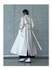 Women's Tall Extra-Long Grey Trench Coat, Spring Autumn 2025 New Style, Ankle-Length Casual Outerwear