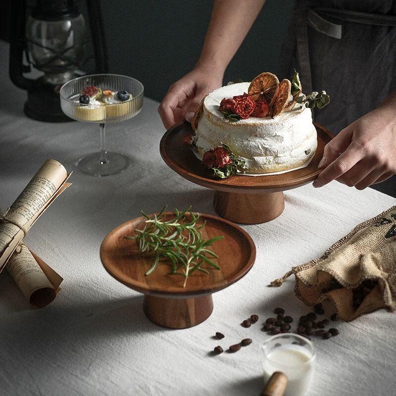 Chinese Wooden Pedestal Serving Tray