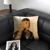 C-Cris M-Mj Singer Cushion Cover Natural Linen Organic Fabric Double-Sided Printing Sofa Home Decor Gift Pillow Case