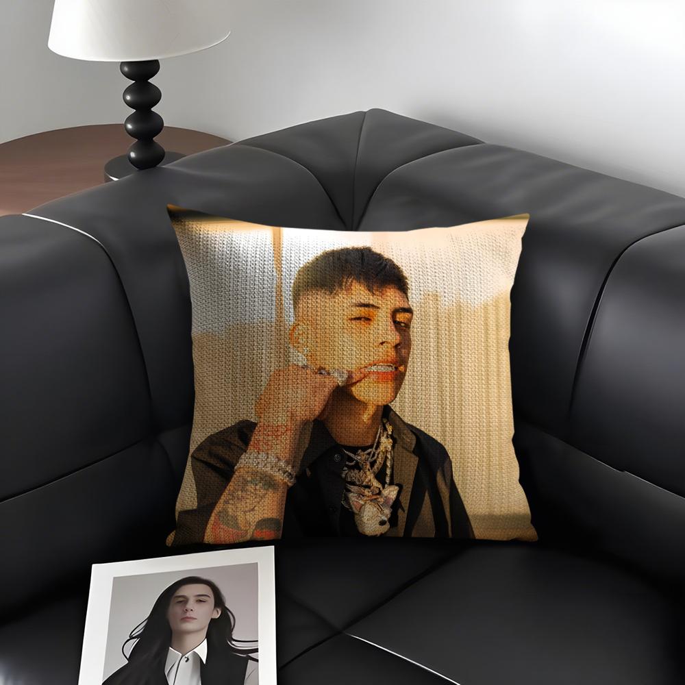 C-Cris M-Mj Singer Cushion Cover Natural Linen Organic Fabric Double-Sided Printing Sofa Home Decor Gift Pillow Case