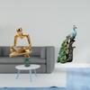 Creative Abstract Peacock Thinker Animal Figurine Sculpture Collection Elegant Tabletop Ornament for