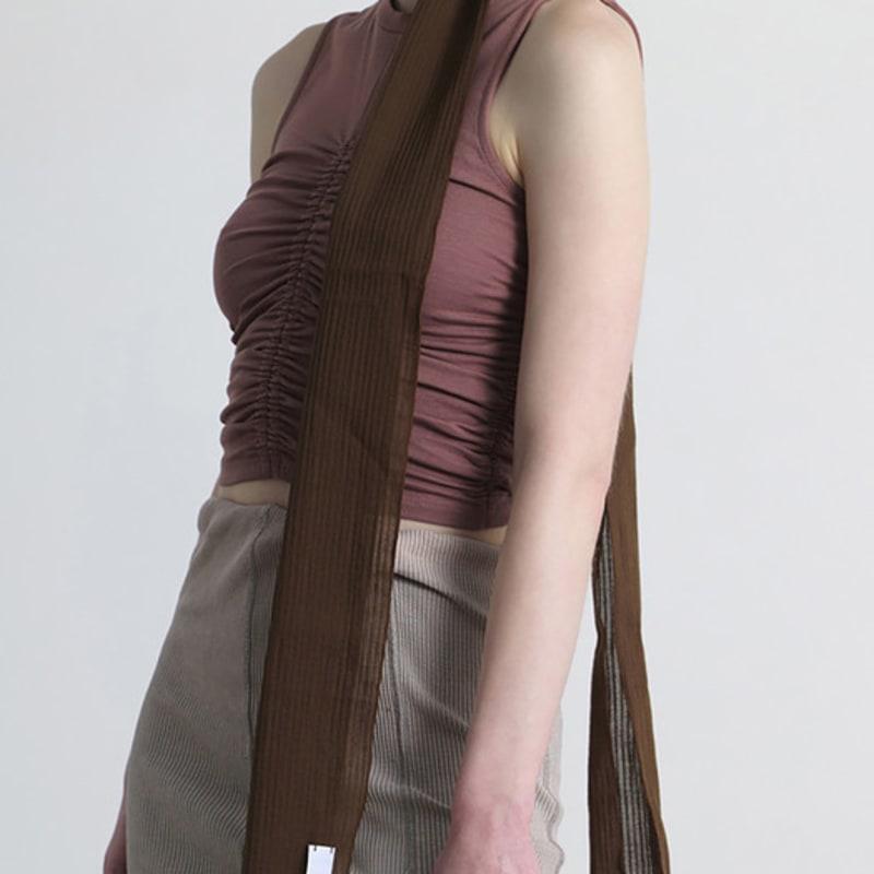 

UNDERCONTROL STUDIO THIN SCARF / LAYER STRIPE /c BROWN FREE