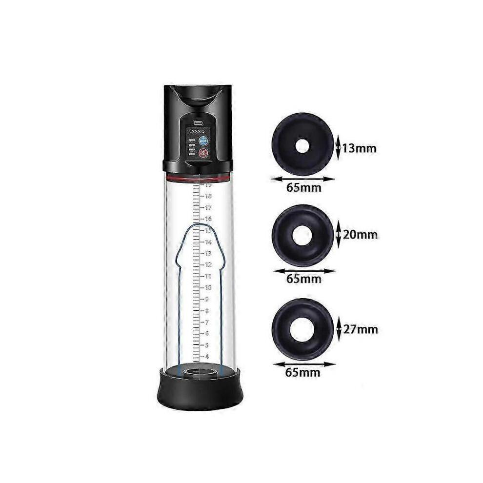 Electric Massager Vacuum Pump with 4 Suction Intensities, Rechargeable Automatic High-vacuum Enlar