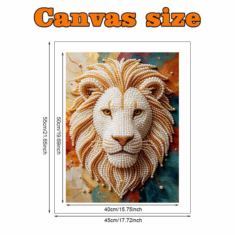 Pearl Art Painting Home Wall Decor Golden Lion Pearl Gemstone Painting Picture Crafts Adult/Beginner Gift Creative Home Decor Unframed
