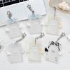 Cute 3-inch Photocard Holder With Wing Charm Keychain Pop Idol Photo Sleeve For Student ID Bag Pendant Cute Card Protector