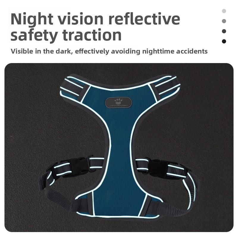 Reflective Medium and Large-sized Dog Leash, Pet Chest and Back Strap, Vest Type Dog Chest and Back Explosion-proof Dog Leash