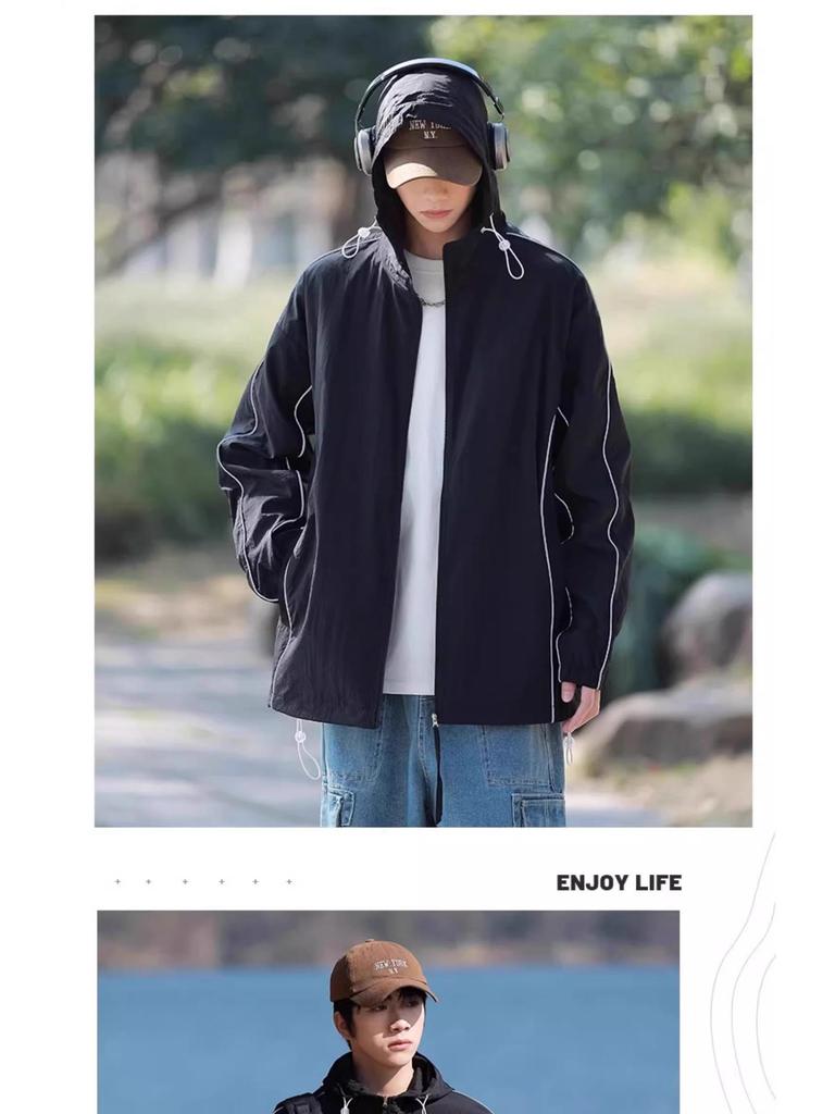 WASSUP Men's 2025 Summer Sun Protection Windbreaker - Anti-UV, Ice Silk, Quick-Dry, Lightweight