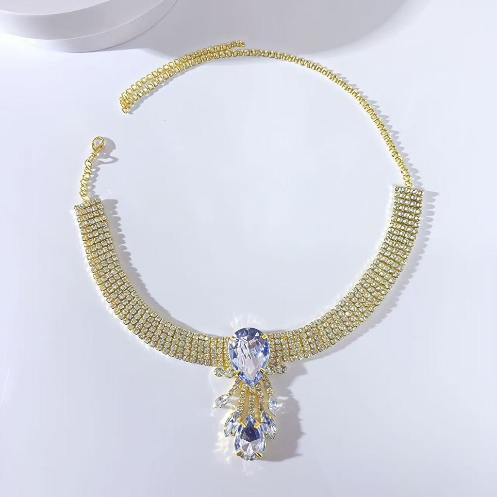 Water Pearl Necklace Fashion Multilayer Dangle Pendant Jewelry For Women золотой