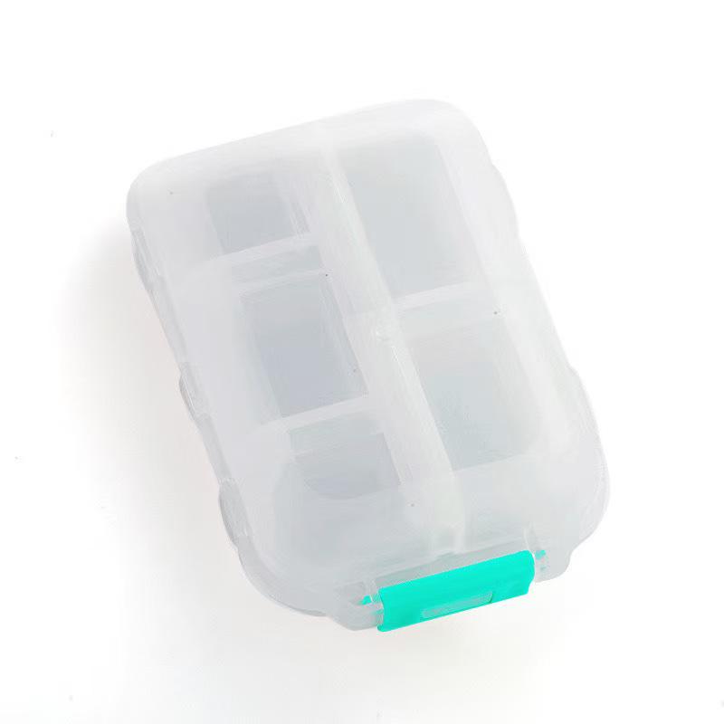 Compact Double-Layer Travel Pill Case: Portable Foldable 10-Compartment, Sealed Moisture-Proof Box for On-the-Go.