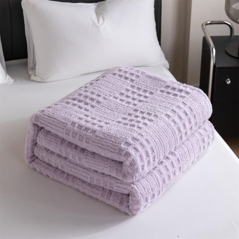 Reversible Waffle Jacquard Blanket - Multi-functional, Can Be Used As a Throw or Cover, Thick Plush,