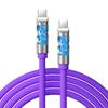 240W Fast Charging Silicone Cable with Colorful Light, Dual TYPE-C for Phones and Tablets