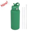 1L Stainless Steel Vacuum Insulated Water Bottle With Handle Straw Lid Outdoor Sports Travel
