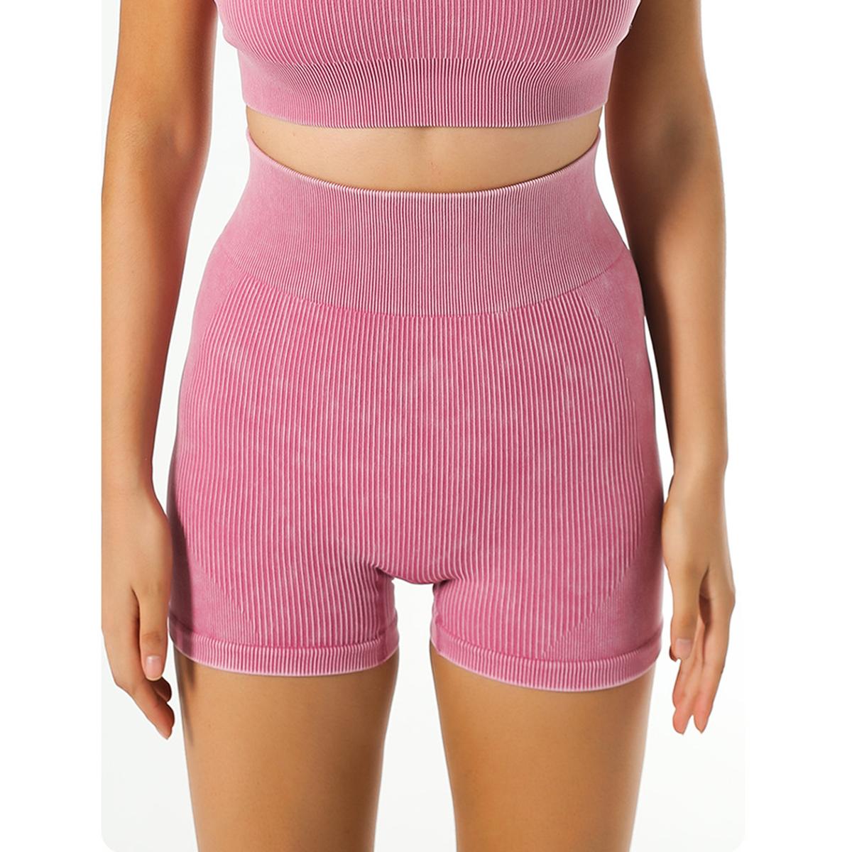 

Спортивные шорты для фитнеса, эластичные леггинсы с высокой талией, пуш-ап, шорты для тренажерного зала, бега, йоги, дышащие женские велосипедные шорты M красный