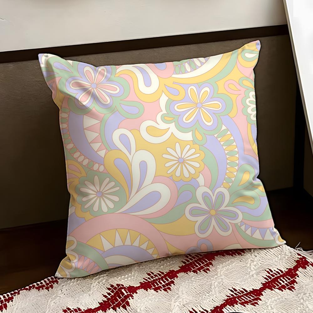 Rustic Soft Retro Crazy Floral Cushion Cover Reversible Soft Durable Pillow Cover Home Car MultiScene Use for Daily Comfort