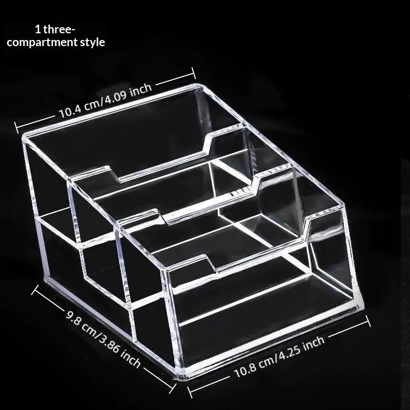 Transparent Acrylic Business Card Holder Large Capacity Smooth Surface Clear Card Organizer for Office Lobby Reception