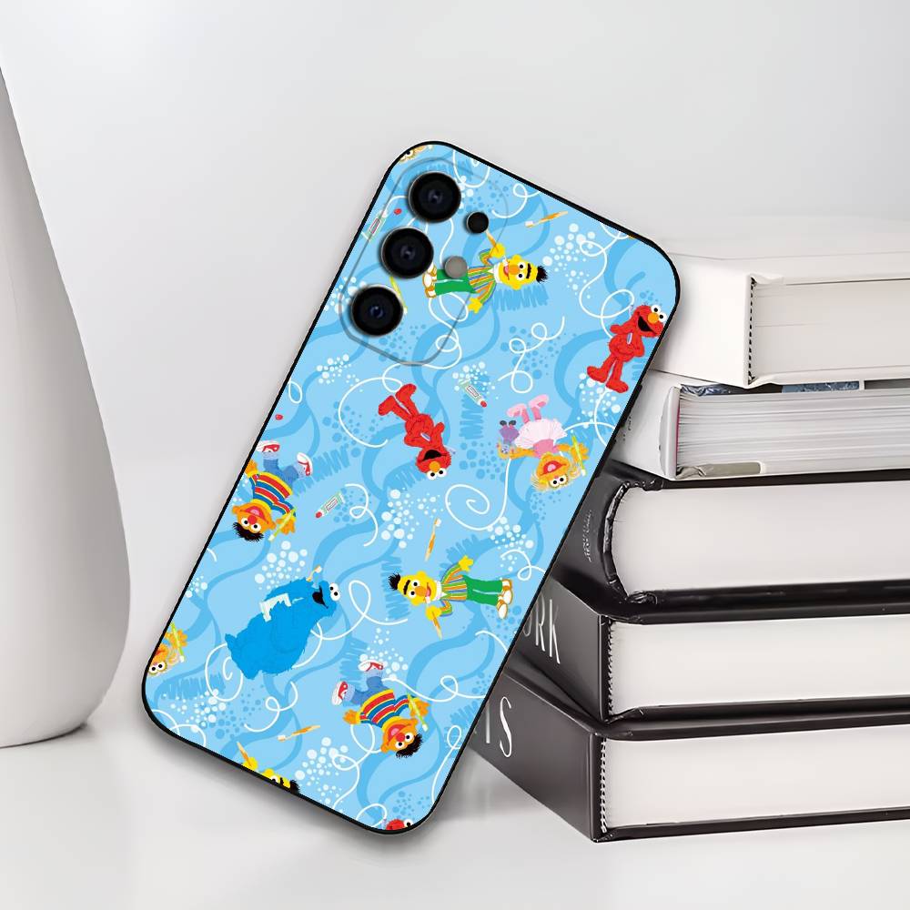 S-Sesame S-Street C-Cookie Elmo Phone Case For Samsung S25,S24,S21,S22,S23,S30,Ultra,S20,Plus,Fe,Lite,Soft Black Cover
