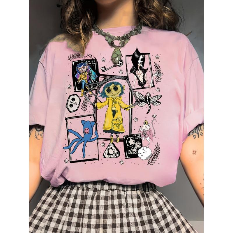 Women's Casual Round Neck Portrait Printed Polyester Fiber T-Shirt Fashion Street Oversized Short-Sleeved Summer Ladies Clothing