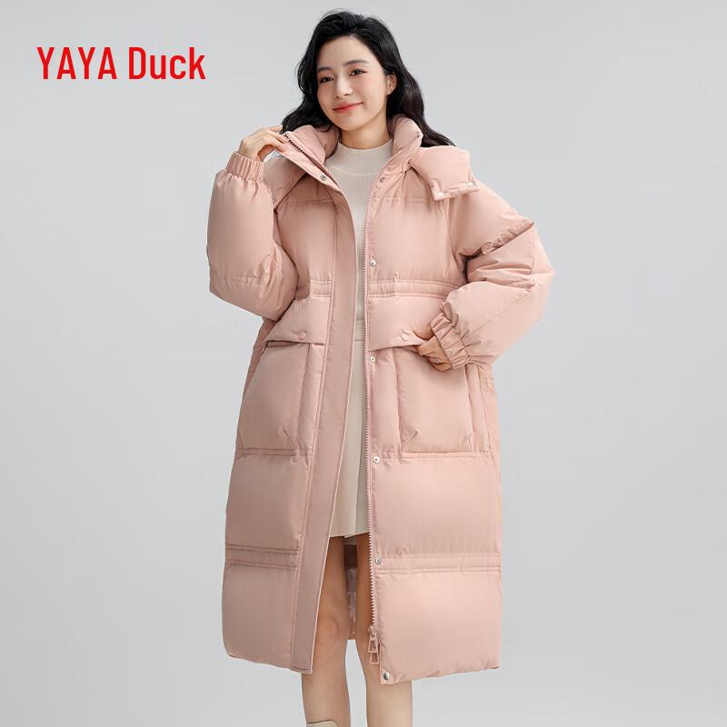 YAYA Women's Long Waist-Cinching Down Jacket