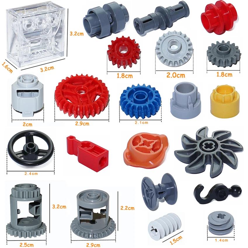 MOC Gear Axle Series Bricks Gear Rotating Platform Gear Rack Differential Power-driven Mechanical Technical Part Building Blocks