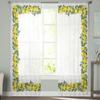 Cortinas transparentes de janela com frutas de verão e limão para sala de estar, cozinha, quarto infantil, cortina de voile suspensa