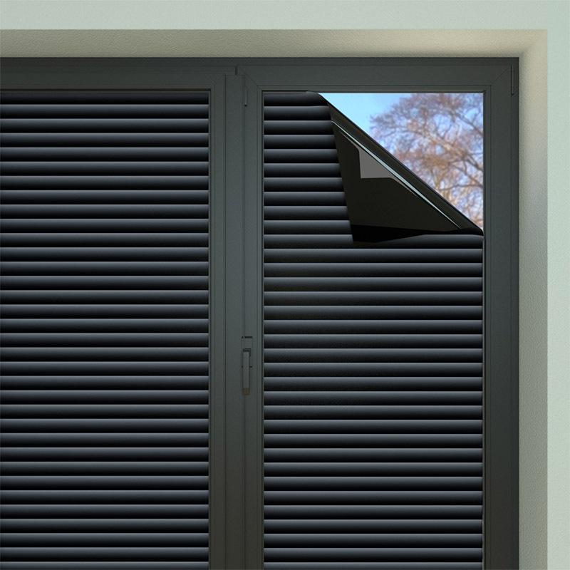 

Оконная пленка для конфиденциальности, затемняющая оконная пленка, электростатическая оконная пленка, анти-УФ-пленка с матовым эффектом для офиса, дома, ванной комнаты, спальни, кухни(черный, 44,3x200 B