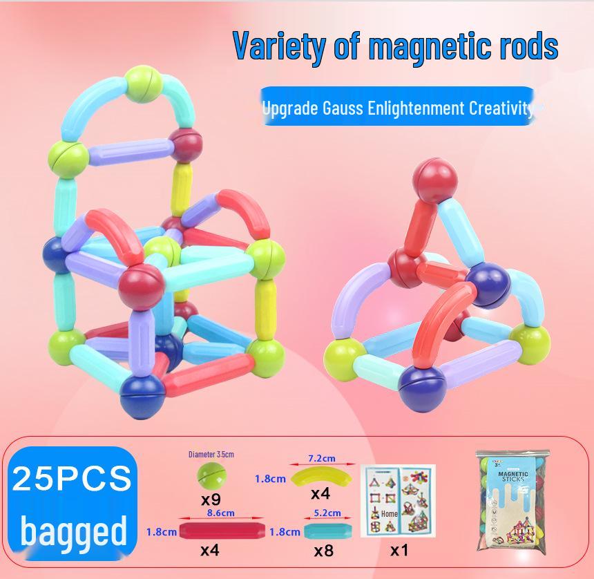 

Універсальні магнітні будівельні палички та плитки з коробкою для зберігання - розвиваючі іграшки для дітей