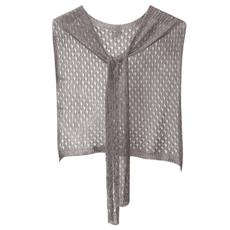 Coprispalle a Maglia Traspirante con Design 3D su Misura, Sciarpa Estiva a Rete con Foro e Finto Collo, per Ambienti Climatizzati