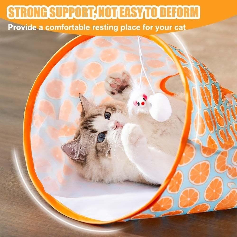 Rolling Ground Cat Teaser Tunnel Interactive Cat Tunnel Toy  Cat Playing Interactive Games