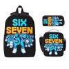3 Peças 67 Seis Sete 6-7 Italian Brainrot Conjunto de Mochilas Escolares para Meninas Meninos Estojos Mochilas Conjuntos com Lancheira Para Mochila do Dia