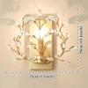 Crystal Wall Sconce, Elegant Flower Branch Wall Sconce Lamps, Modern Minimalist Wall Decor Bedside Wall Lighting Pendant Wall Lamp Fixture for